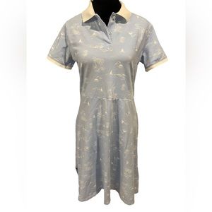 Lands’ End Nautical Tropical Islander Vacation Preppy Country Club Polo Dress